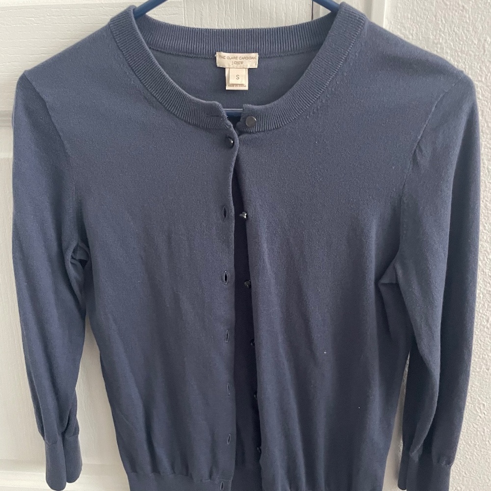 S Jcrew blue cardigan